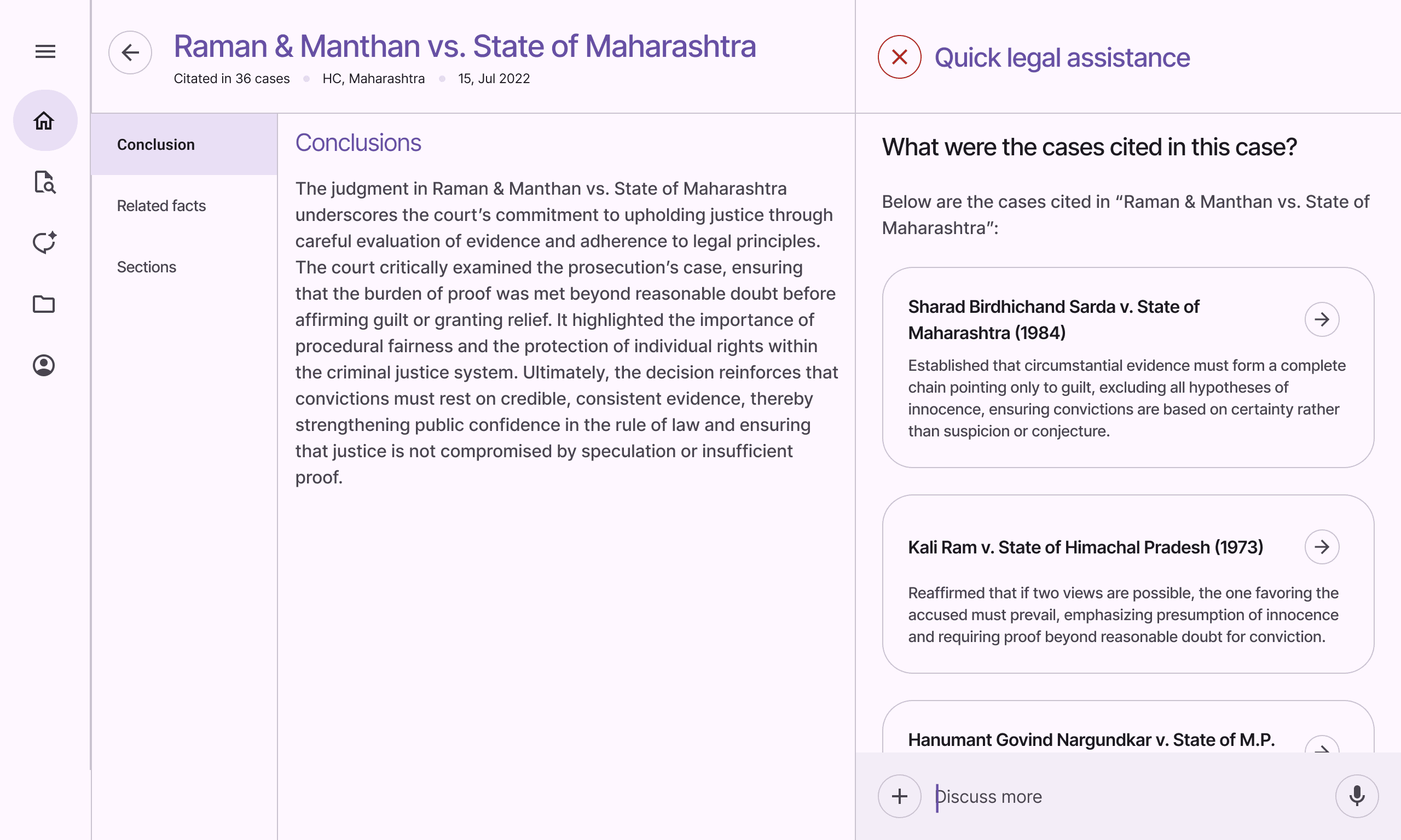 Liznr Legal transcript interface preview